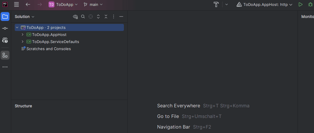 Aspire Project Structure in Rider IDE