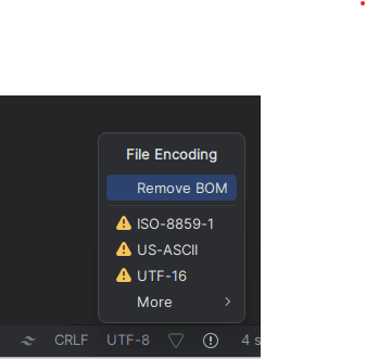 Context Menu in Rider to Remove BOM from tailwind.css